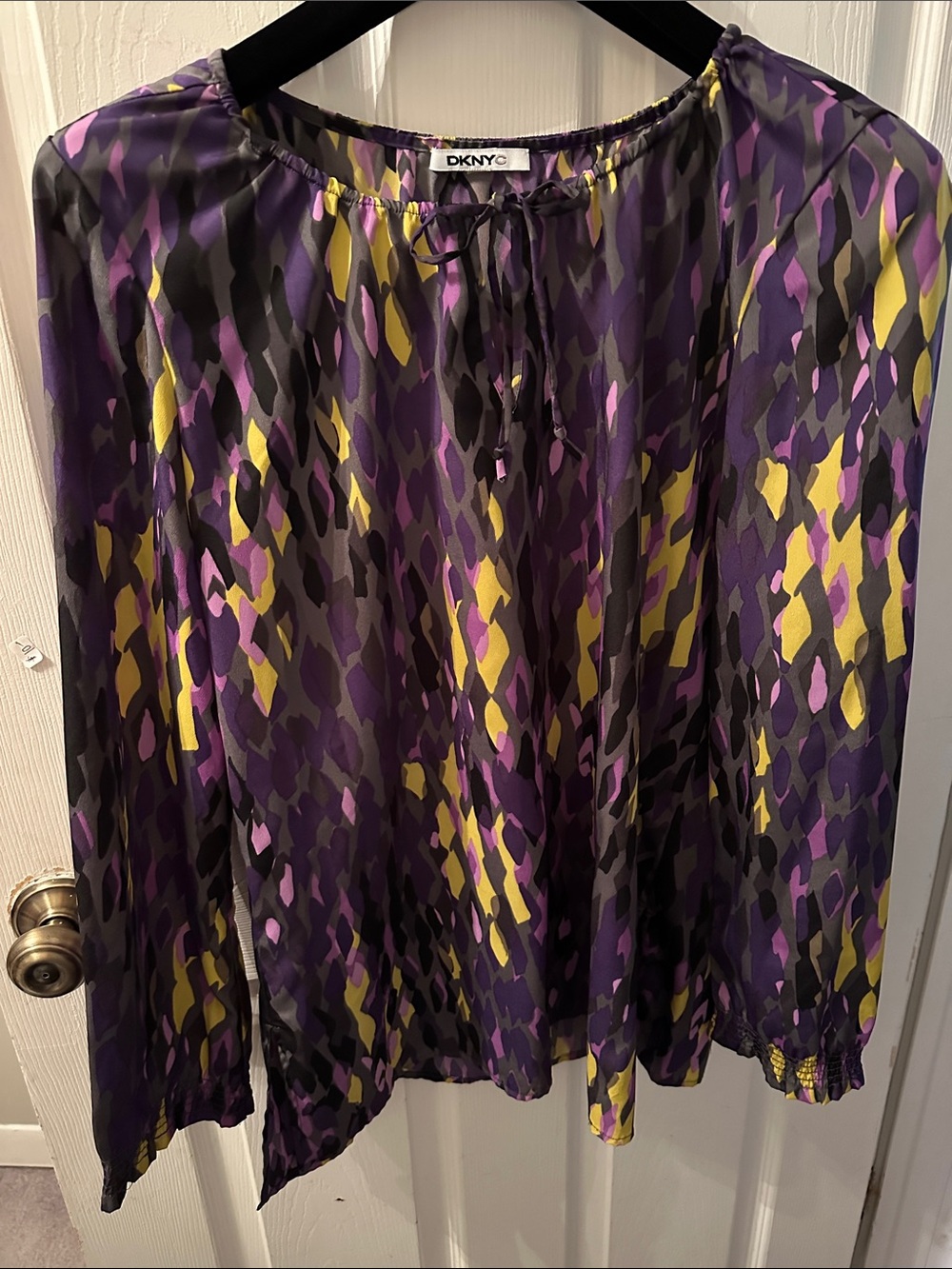 DKNY Multicolor Purple & Yellow Printed Flowy Skirt